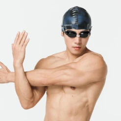 Bonnet De Bain En Silicone - Taille Unique - Term Bleu Noir -Plongée Matériel Magasin bonnet de bain en silicone taille unique term bleu noir 4