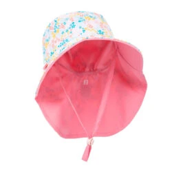 Chapeau Anti UV Bébé Réversible Rose Clair Et Imprimé Fleurs -Plongée Matériel Magasin chapeau anti uv bebe reversible rose clair et imprime fleurs 2
