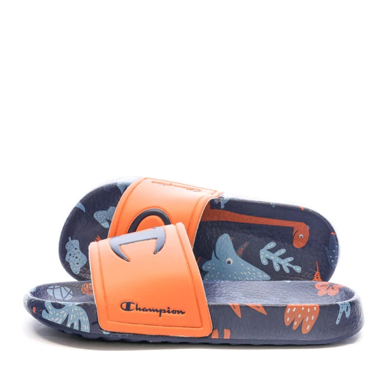Claquettes Marine/Orange Garçon Champion Printy Claquettes Marine/Orange Garçon Champion Printy -Plongée Matériel Magasin claquettes marineorange garcon champion printy