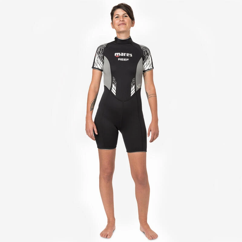 Shorty Plongée MARES Femme néoprène 2,5mm - REEF noir/gris Shorty Plongée MARES Femme Néoprène 2,5mm - REEF Noir/gris -Plongée Matériel Magasin shorty plongee mares femme neoprene 25mm reef noirgris