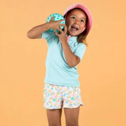 T-shirt Anti UV Bébé Manches Courtes Bleu Clair -Plongée Matériel Magasin t shirt anti uv bebe manches courtes bleu clair 4
