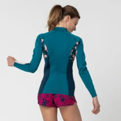 Top Anti UV Manches Longues Femme Néoprène 1.5mm - Bleu -Plongée Matériel Magasin top anti uv manches longues femme neoprene 15mm bleu 3