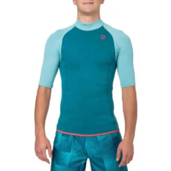 Top Néoprène 100 Manches Courtes Homme Turquoise -Plongée Matériel Magasin top neoprene 100 manches courtes homme turquoise 2