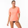 WATER TEE SHIRT Anti UV Surf Manches Courtes Femme Corail Fluo